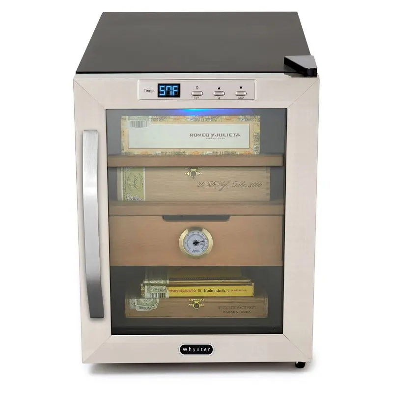 Whynter Narrow Stainless Steel Cigar Cooler Humidor, 1.2 cu. ft., CHC-120S