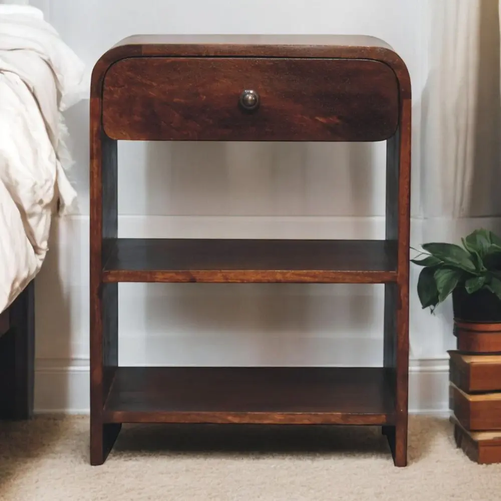 Aspen - Open Bedside Table - Dark Taupe