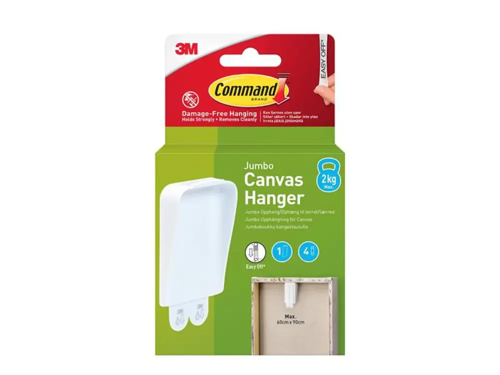 Command Jumbo Sailcloth Hanger (1 Hook + 2 Strips)