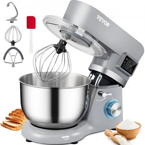 VEVOR 660W Stand Mixer 6-Speed Tilt-Head Dough Mixer 5.8qt Bowl 3 Attachments, XRLLSJBJHHBDFN8Q4V1
