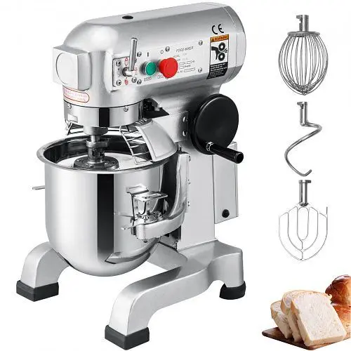VEVOR Environmentally-Safe Commercial Food Mixer 30Qt 1100W 3 Speeds Adjustable 105/180/408 RPM Heavy Duty 110V, DDJBJ30LB...