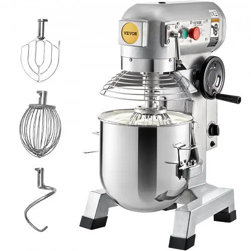 VEVOR Industrial-Strength Commercial Electric Food Mixer Stand Mixer 30Qt Dough Mixer 3 Speeds 1100W, DDSYJ30QT110VP3RRV1