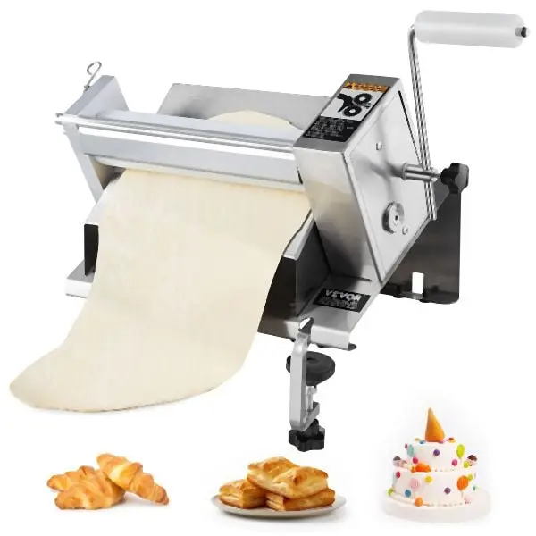 VEVOR Manual Dough Sheeter Machine Max 1/2" Dough Roller Pastry Press Machine, SDQSJTM11INCTNSEBV0