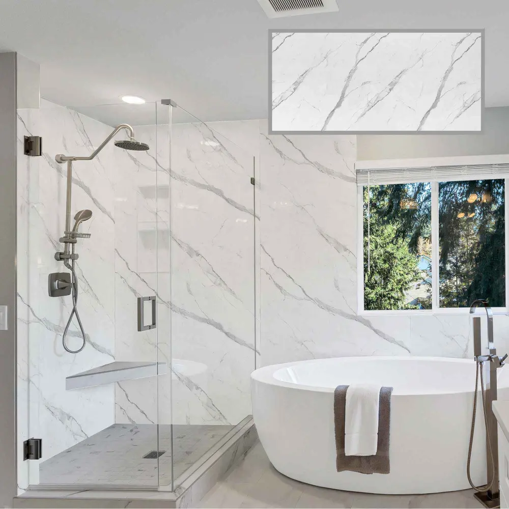 Calacatta Grigio WPC Wall Panel, 48" x 96" x 5 mm
