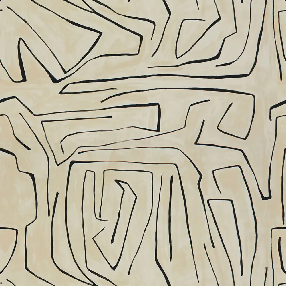 Flax and Onyx Printed Fabric