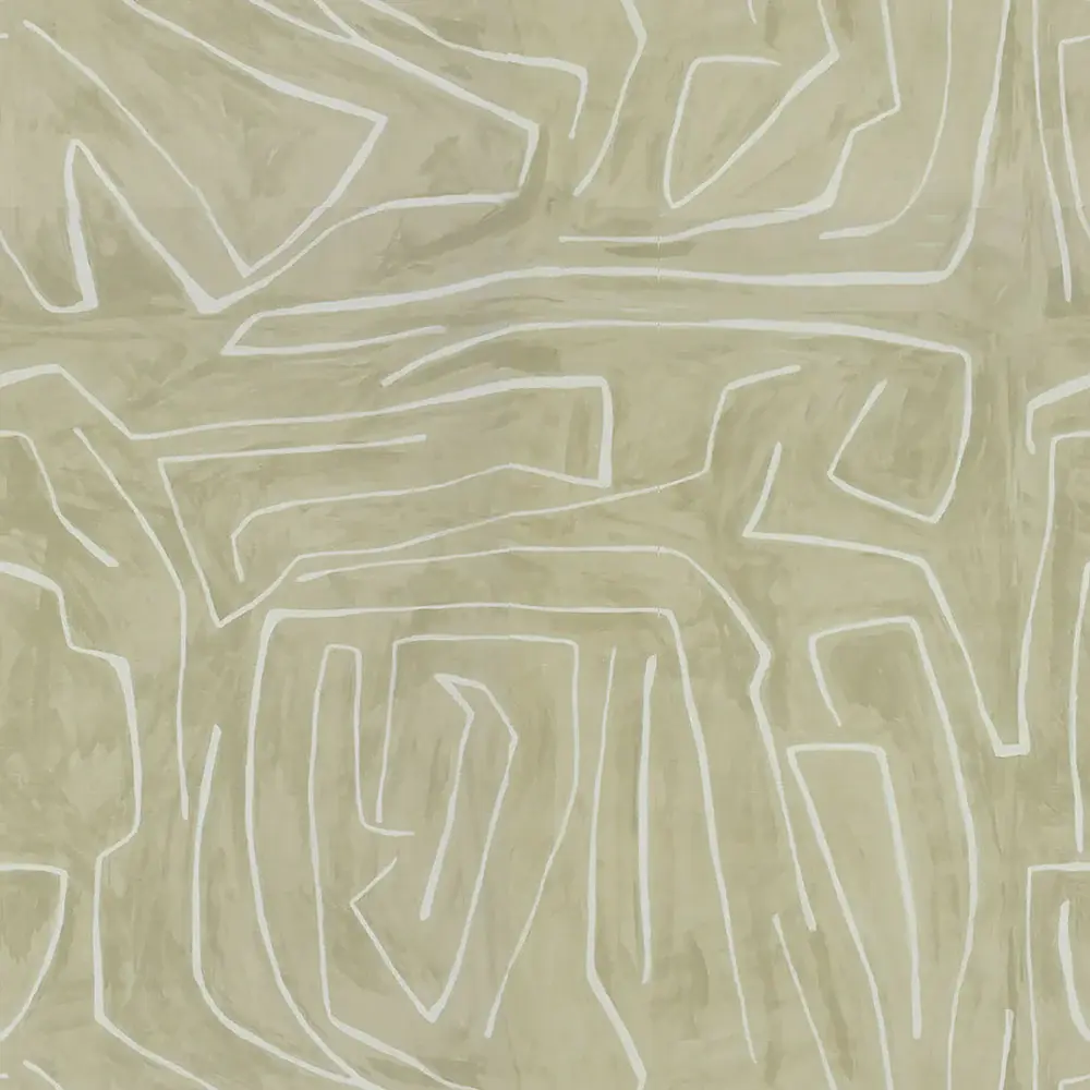Khaki and Ivory Printed Fabric