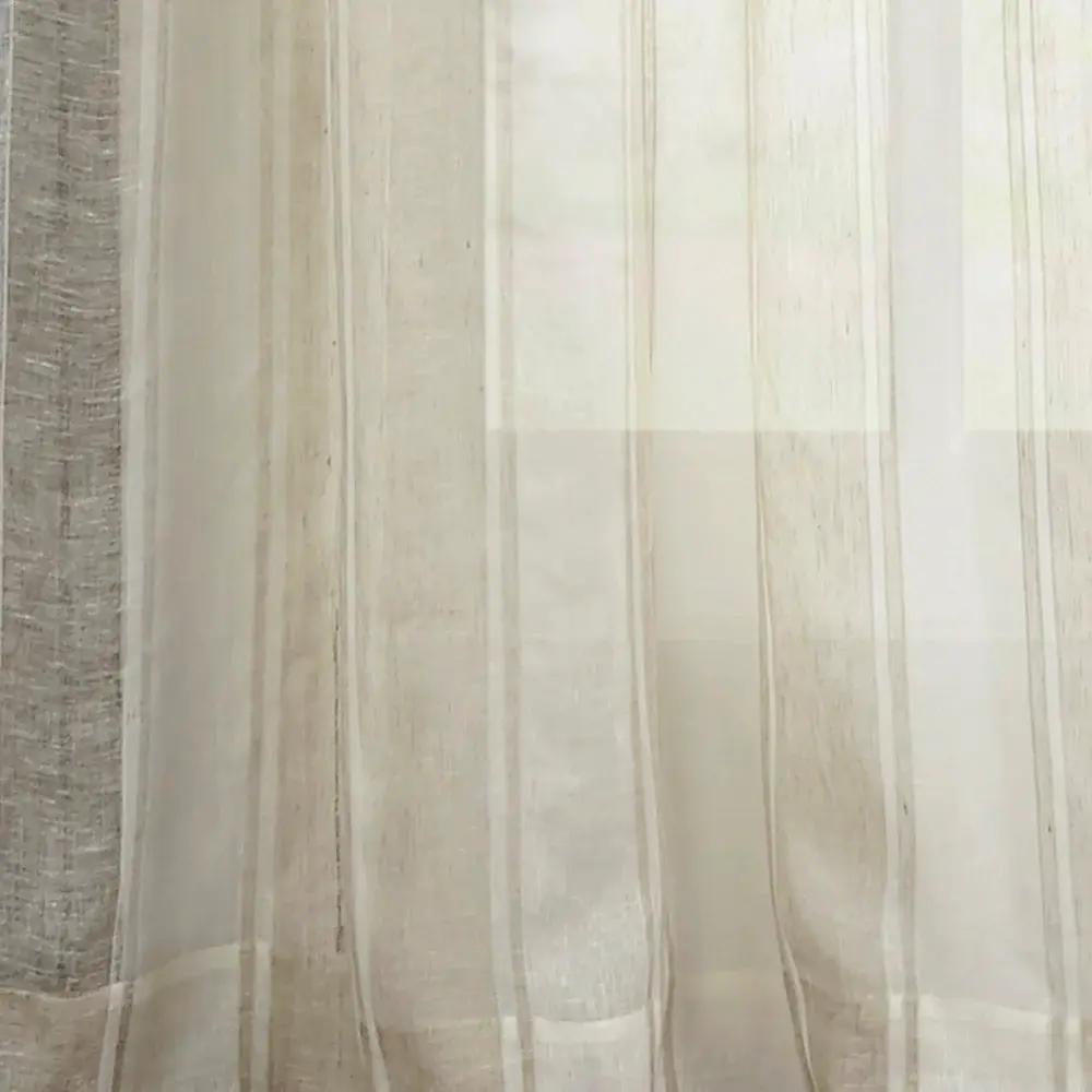 Lurex Flax Striped Curtain Panel
