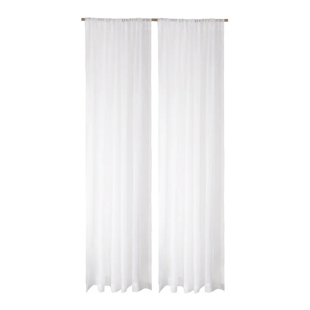 Set 2 Woven Sheer Curtain, Alabaster (54" x 84")