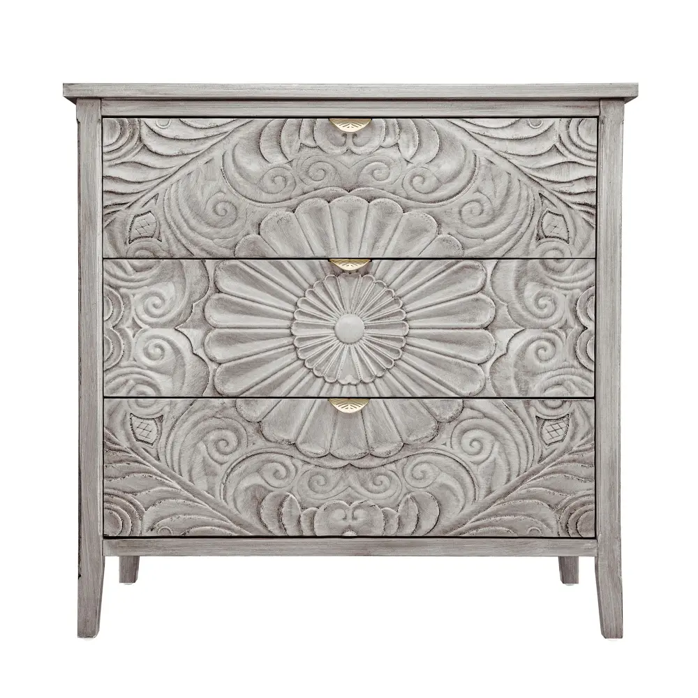 3 Drawer Cabinet, American Furniture, Suitable Bedroom, Living Room - Buoyant Gray