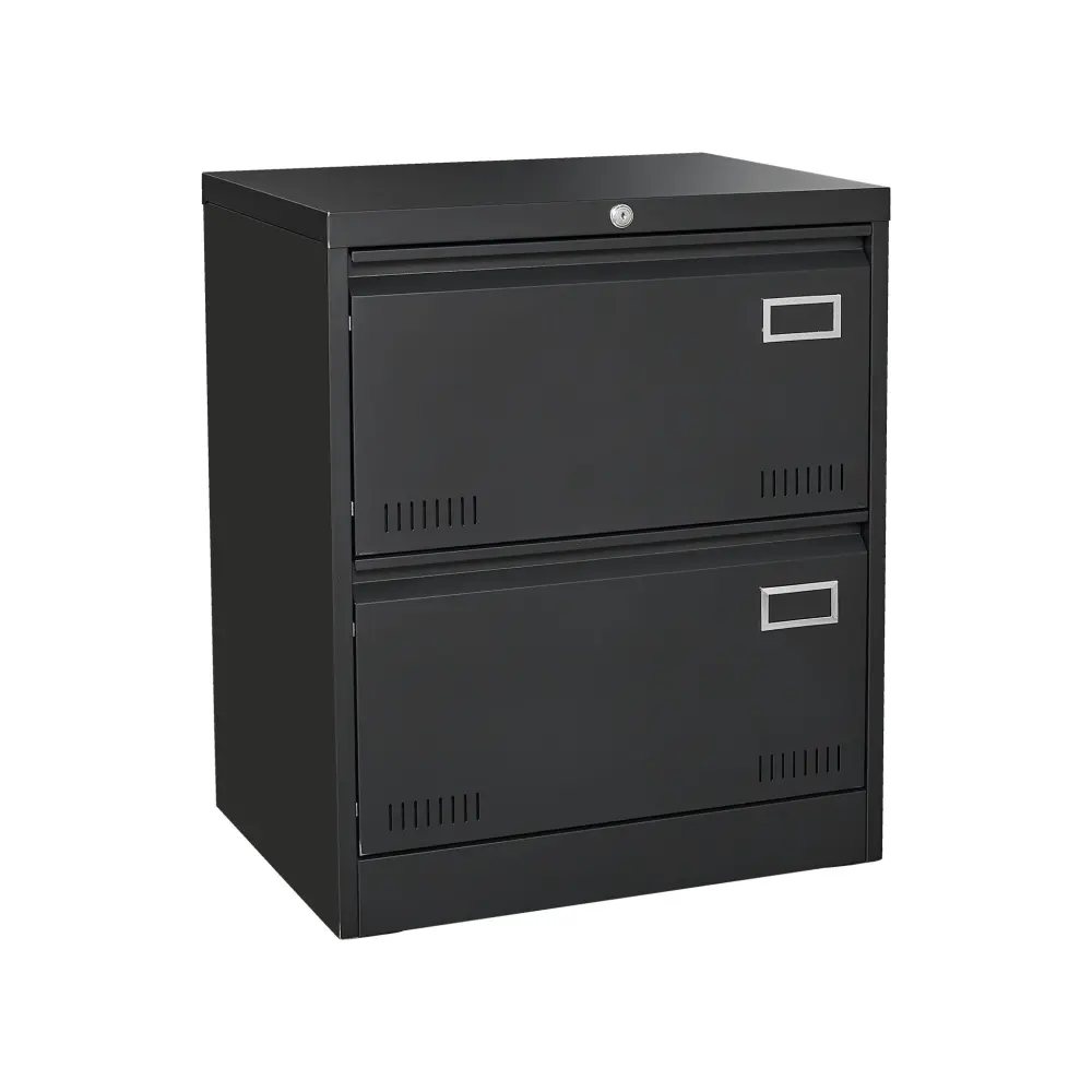 2 Drawer Metal Lateral File Cabinet Lock, Office Vertical Files Cabinet Home Office, Locking Metallic File Cabinet - Black