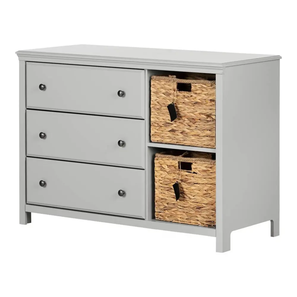 3 Drawers Dresser Cotton Candy Baskets - Soft Charcoal