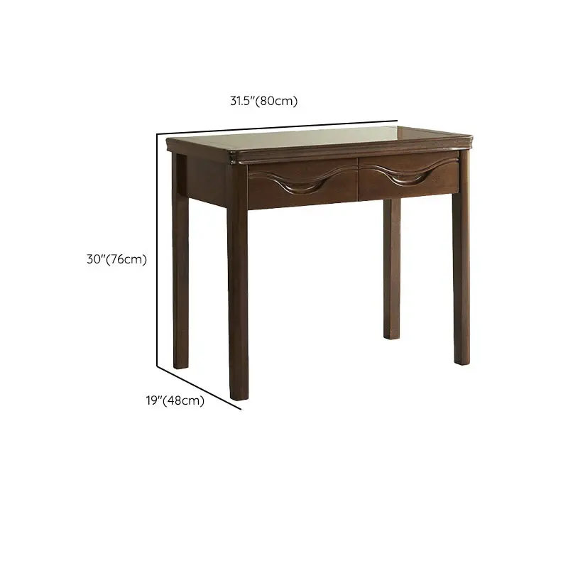 Robust Wood 2 Drawers Office Desk Bedroom Parsons Base Writing Desk