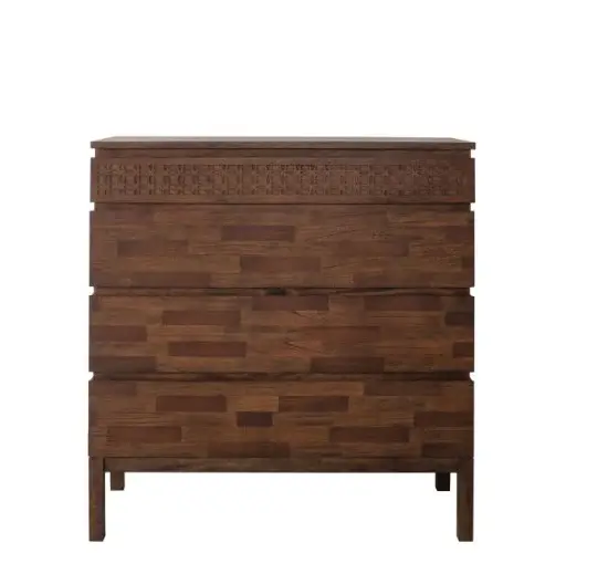 Solid Wood Boho Retreat Chest Drawers - Espresso