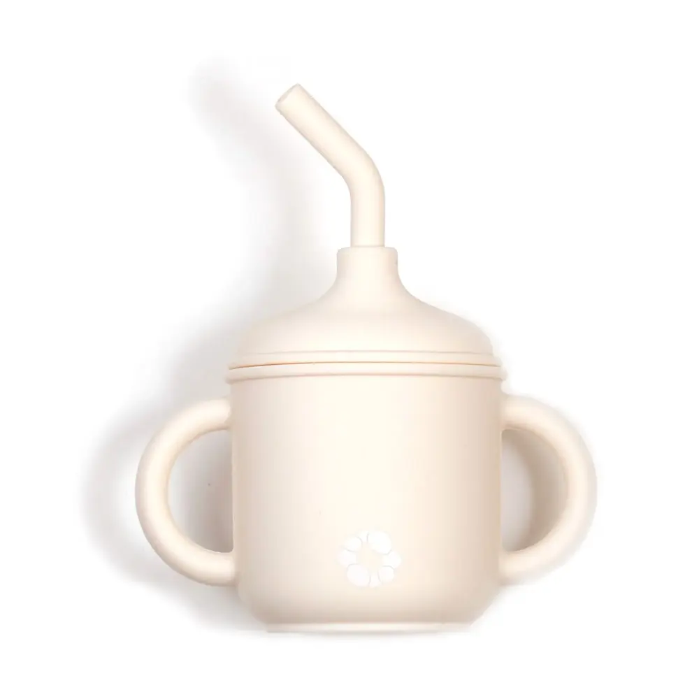 Multi-Purpose Tool Silicone Straw Sippy Cup - Ivory