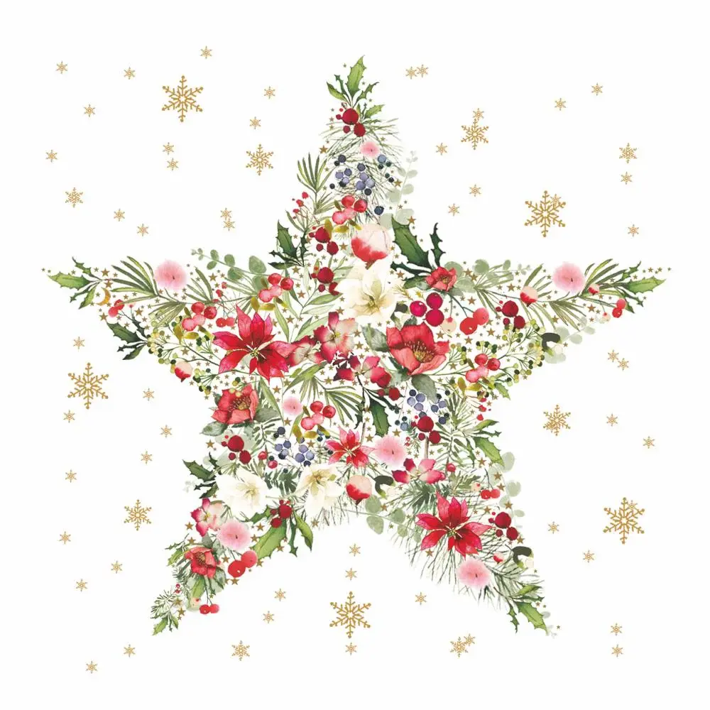 Beautiful Christmas Star • Lunch Napkins Christopher Radko