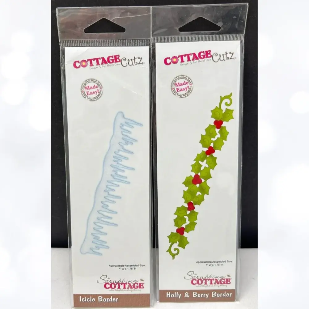 Cottage Cutz ICICLE BORDER & Holly Berry Christmas Dies