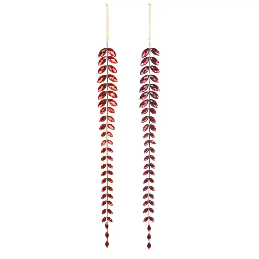 Ruby Gem Vining Drop Ornament from Polish Artisans