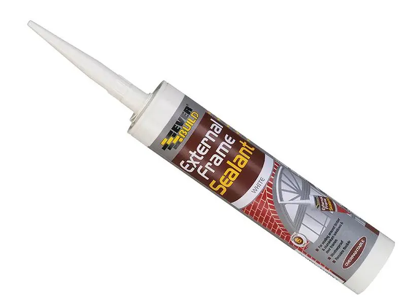 Everbuild External Frame Sealant, Interior And Exterior Apply, Permanently Flexible, Mould-Resistant Stone 290ml (Pack 5)