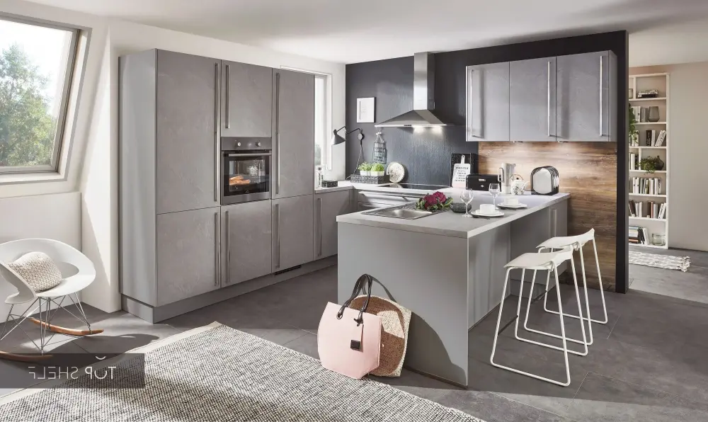 nobilia U-kitchen StoneArt 304 slate stone ash 310x310cm configurable -