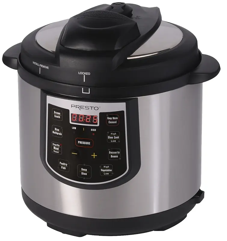 Presto 02141 Electric Pressure Cooker Plus, 6 qt Capacity, 1005 W, Lcd Control, 13 L, 12 W, 12.67 H