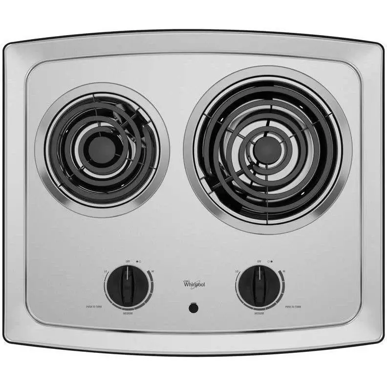 Whirlpool 21-inch Built- Electric Cooktop RCS2012RS 10 Speed Settings