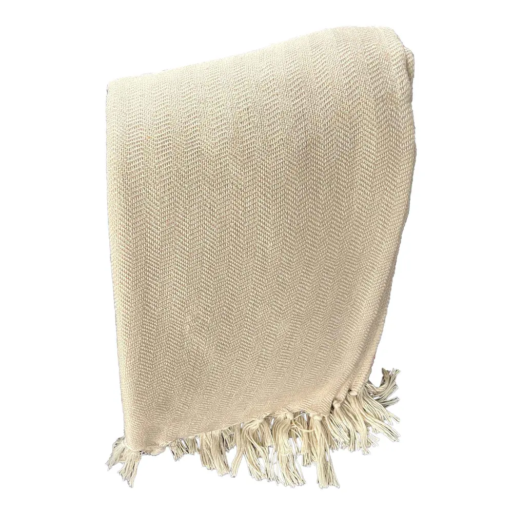 Charm Solid Throw, 50 " x 60" (Ecru)