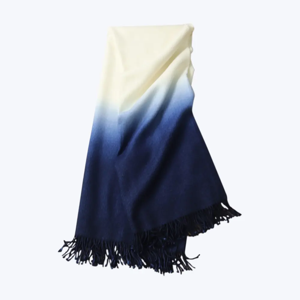 Chunky Knit Dip Dyed Alpaca Throw