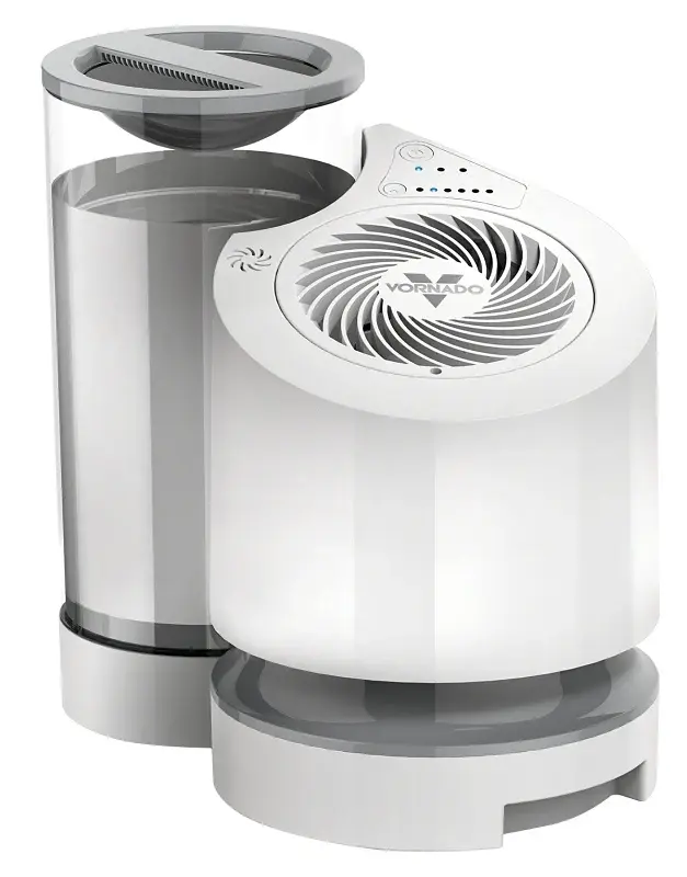 Vornado EV100 Series HU1-0048-43 Evaporative Humidifier, 120 V, 14 W, 2-Speed, 300 sq-ft Coverage Area, 1 gal Tank