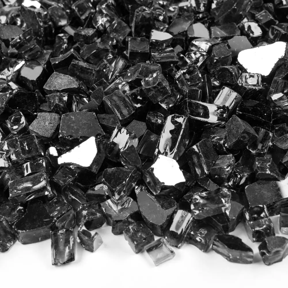 10lbs Bag Black Fire Glass 1/2" Prime Reflective
