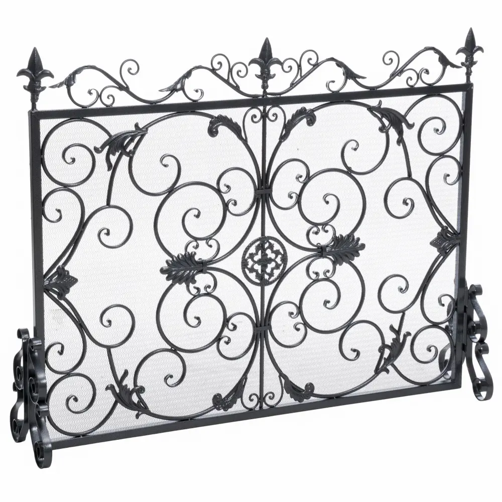 Darcie - Wrought Fireplace Screen, Ornate Design