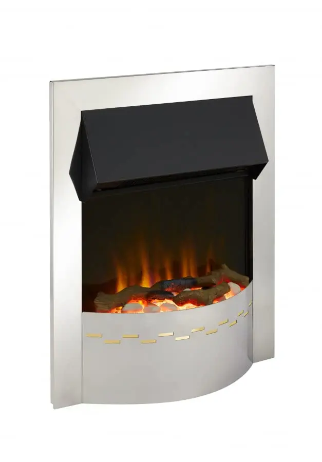 DIMPLEX Ellister ELL20CH Shiny metal Optiflame Electric Inset Fire 2KW LED REMOTE CONTROL