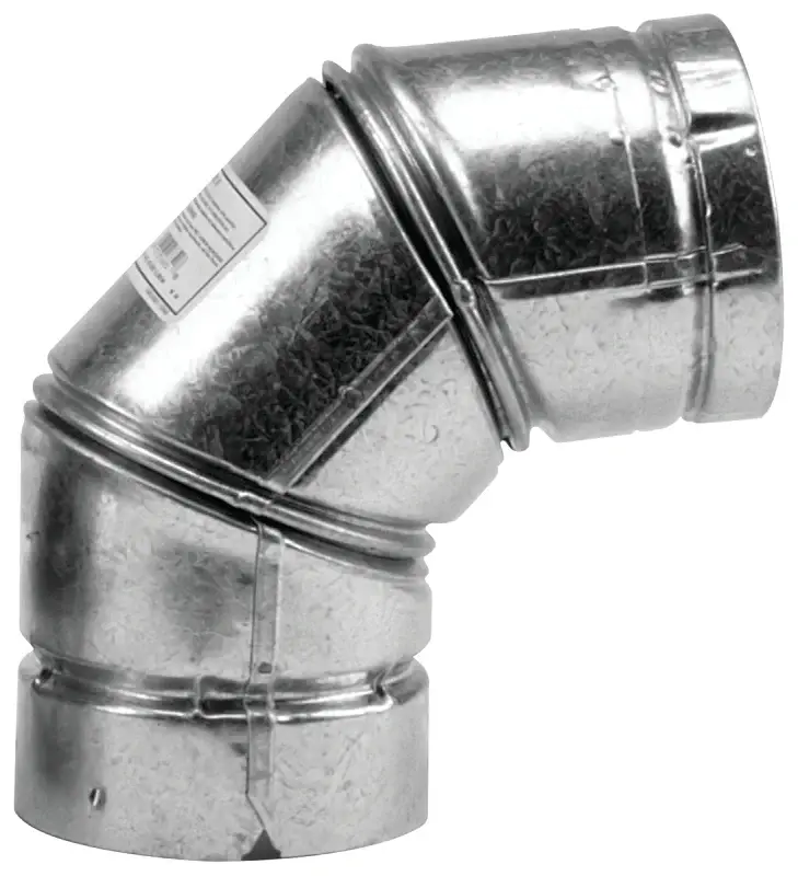 Selkirk PELLET PIPE 243231/243230 Stove Pipe Elbow, 90 deg Angle, 3 , Stainless Metal, Galvanized