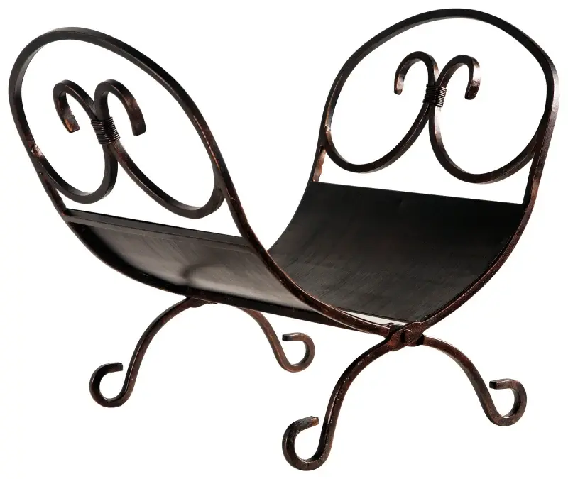 Simple Spaces CPO90503AC3L Log Rack, 13-1/4 W, 13-1/4 D, 14-1/2 H, Steel Base, Antique Bronze