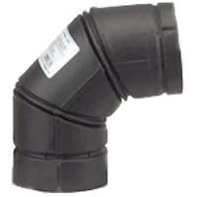 Selkirk PELLET PIPE 243231B/24230B Stove Pipe Elbow, 90 deg Angle, 3 , Stainless Steel, Ebony