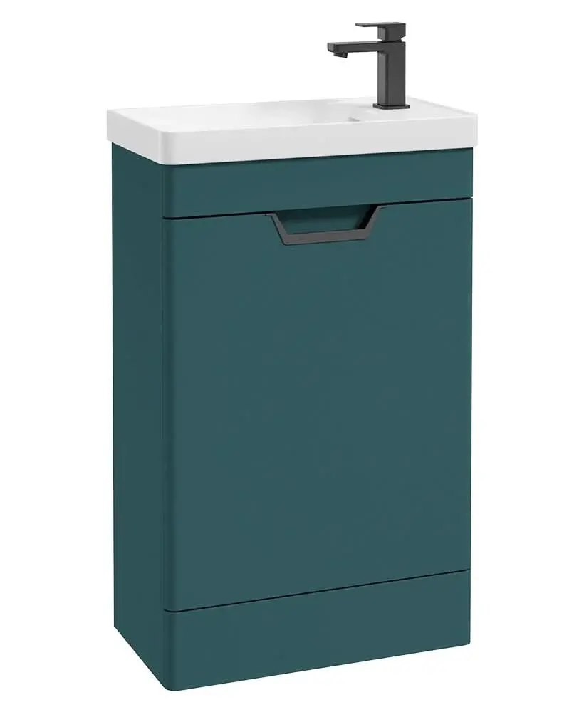 Sonas Freya 55Cm 1 Door Cloakroom Floorstanding Vanity Unit Matt Ocean Blue-Matt Midnight Handle | BFFRE55CROB