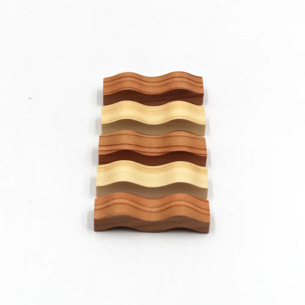 Cedar and Hinoki Cypress Wave Chopstick Rest Place (5-piece)