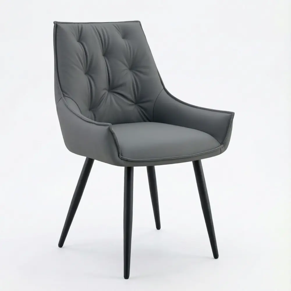 Dining Kitchen Chairs, Flat Back adjust 2) - Dark Gray