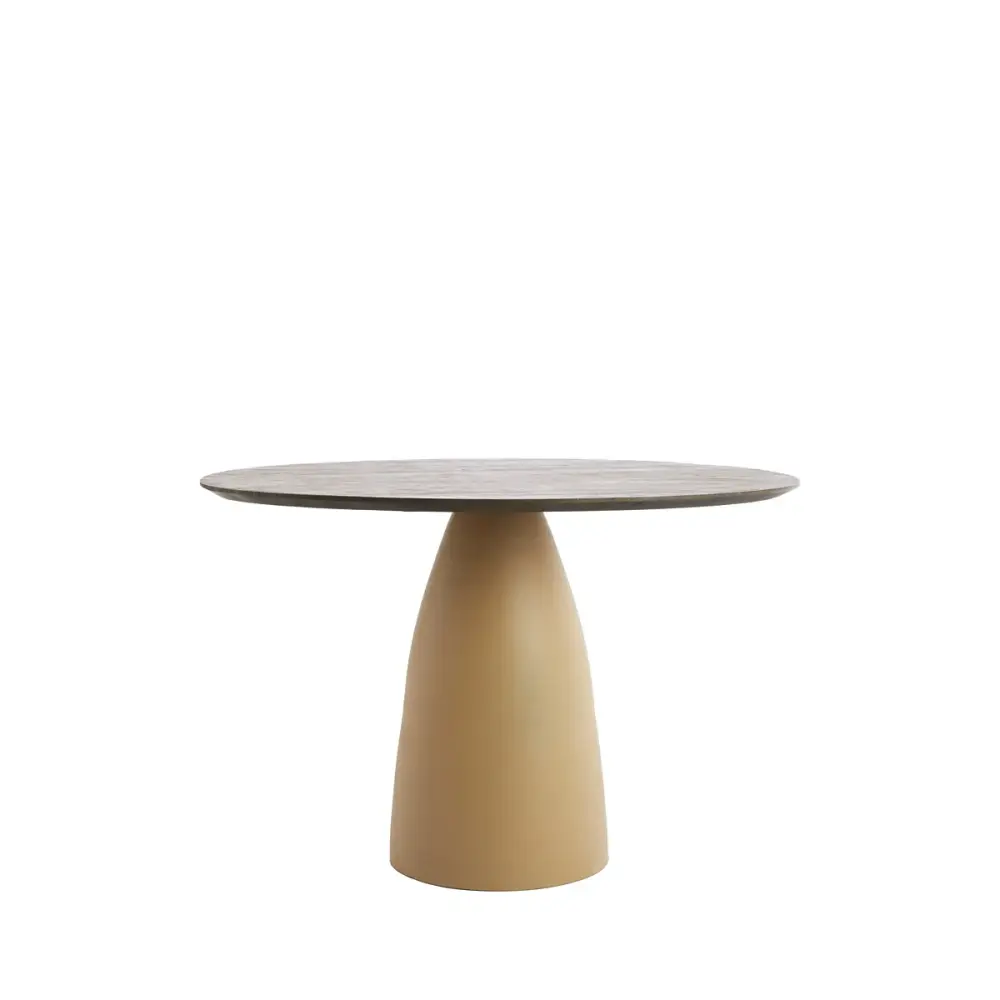 Palmira Wooden Round Dining Table - Matte Ecru