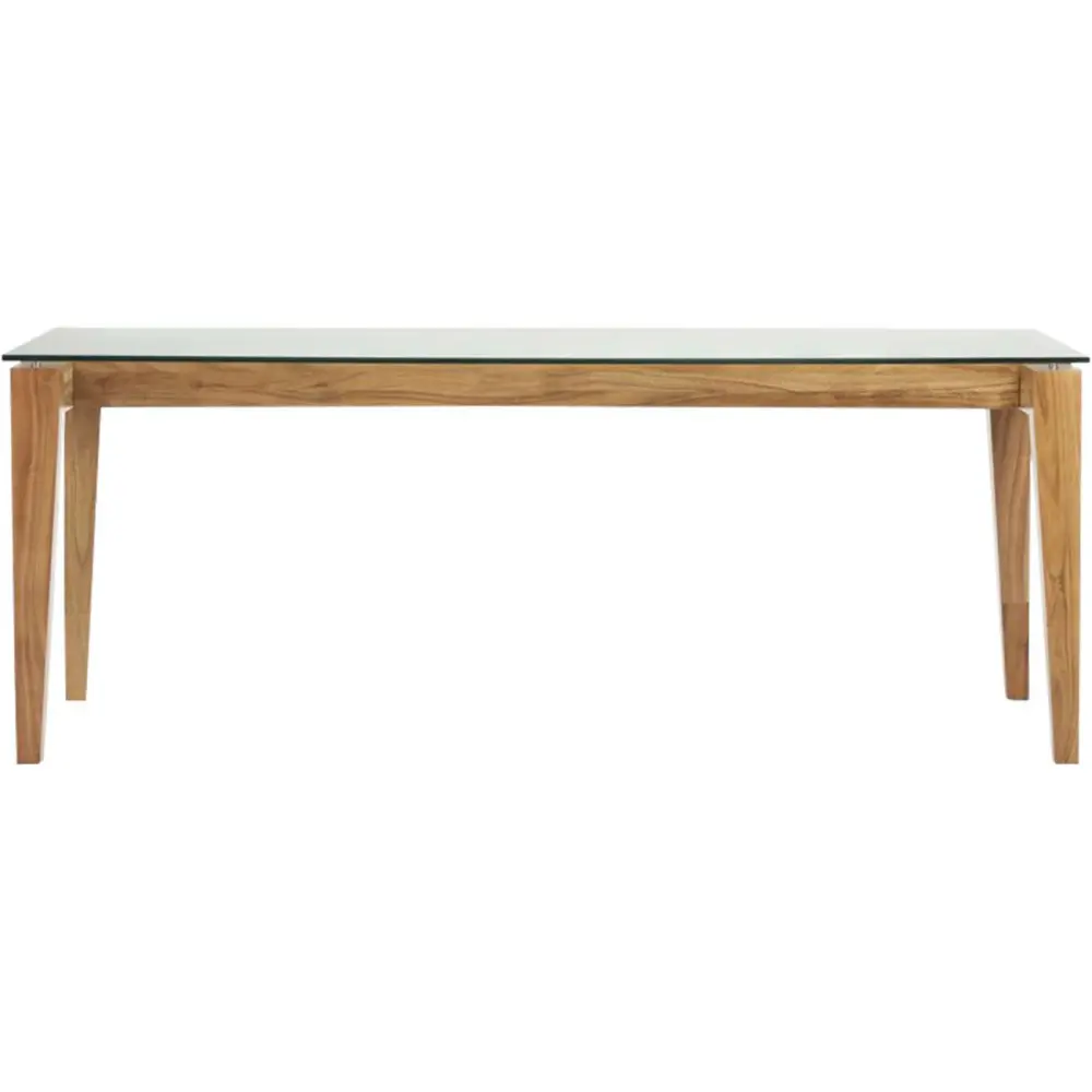 Sleaford Rectangular Dining Table 180cm - Glass & Oak