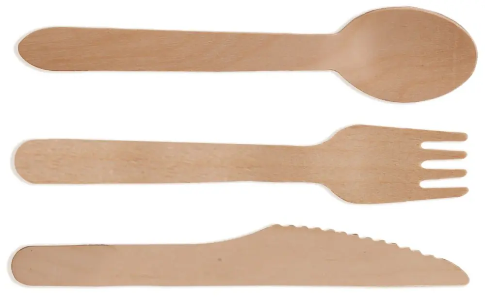 Wooden Compostable Utensils Adjust 300 Pieces 100 Forks 100 Spoons 100 Knives Sturdy Wood Disposable Cutlery Eco Friendly ...