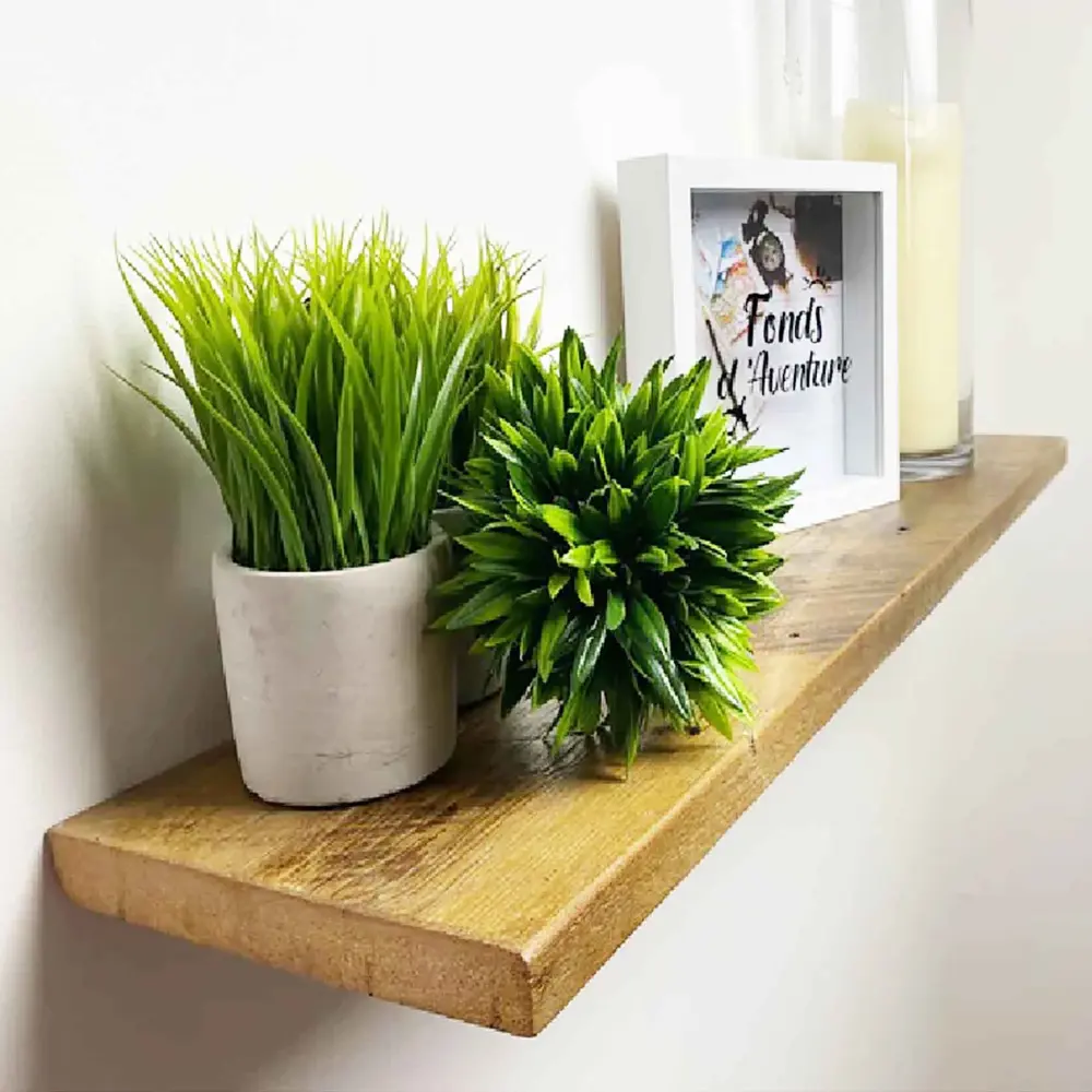 Floating Shelf Reclaimed Wood Honey Color, 36" x 8" x 1"
