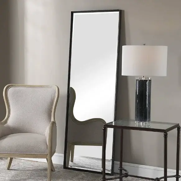 Vintage Distressed Callan Dressing Mirror, Aged Golden