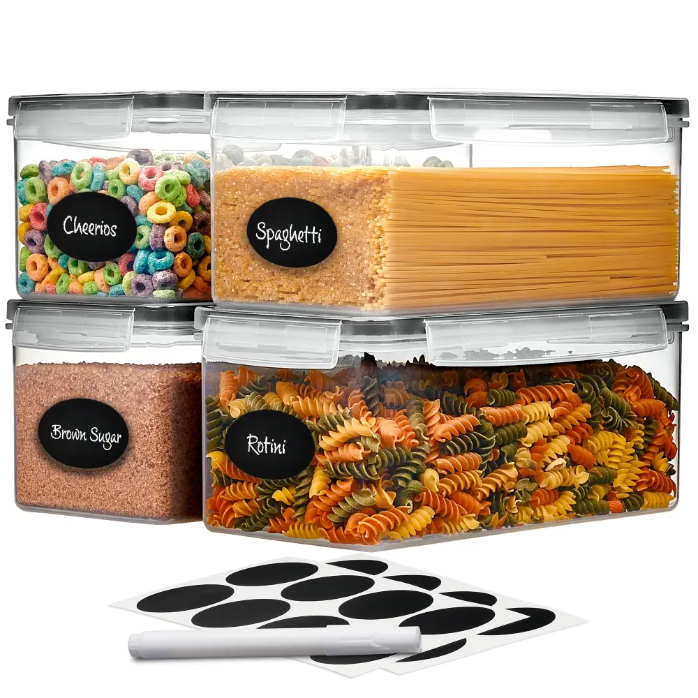 Airtight Food Storage Containers Adjust 4 - Pasta Containers Pantry Organization and Storage, BPA Free Spaghetti Container...