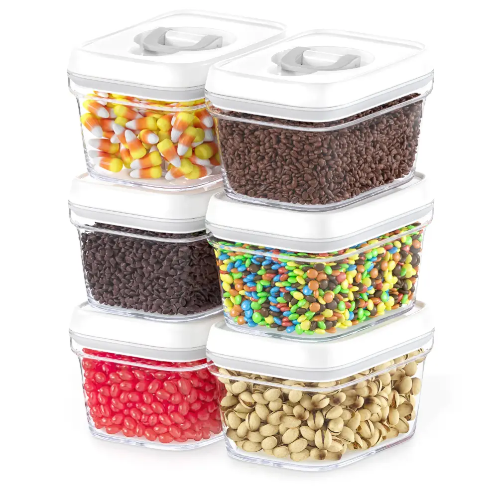 Airtight Food Storage Containers Snow Lids Small Candy Bin – 6 Piece Set