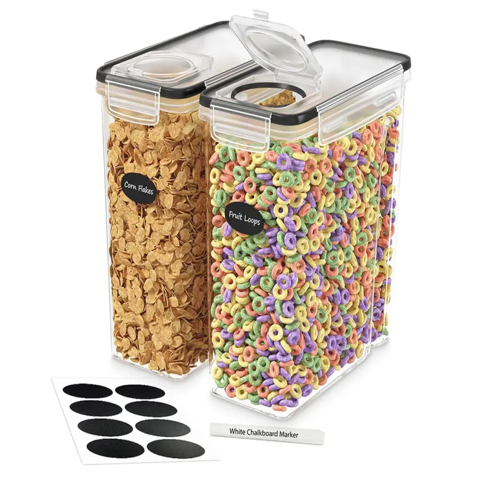Cereal Containers Storage - 2 Pack Cereal Dispenser Airtight Food Storage Containers Without bpa Pantry Organization and S...
