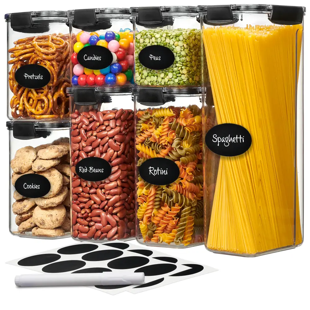 Clear Airtight Food Storage Containers Kitchen Pantry Organization and Storage - 7 PC - Kitchen Storage Containers Food Ca...