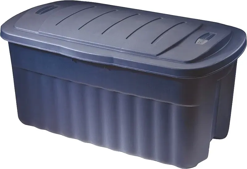 Rubbermaid RMRT400001 Storage Container, Polyethylene, Charcoal Indigo, 36.9 L, 21.3 W, 18.3 H