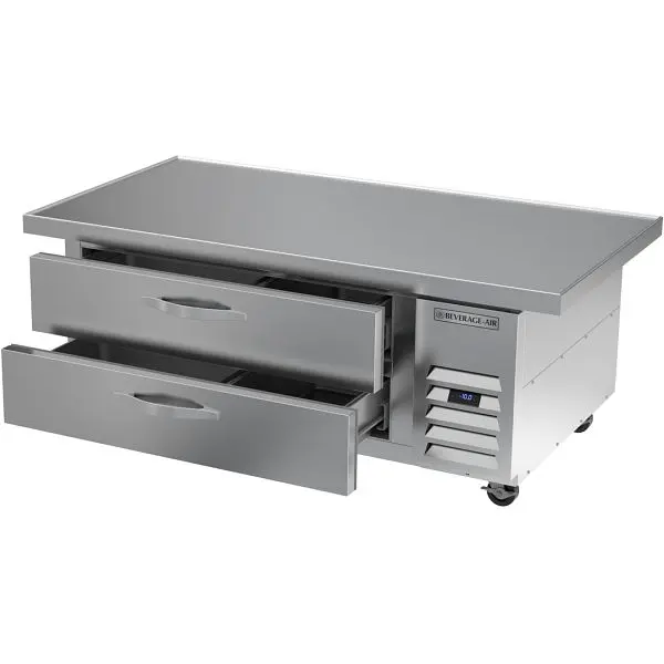 Beverage-Air Chef Base Freezer, Two Drawer Extended Top, Exterior Dimensions: WxDxH: 60" X 34 3/4” X 24 3/8”, WTF...