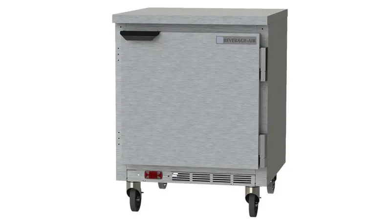 Beverage-Air Eco-Friendly Worktop Freezer Solid Door Flat Top, Exterior Dimensions: WxDxH: 27” X 29 7/8” X 35 5/8”, ...