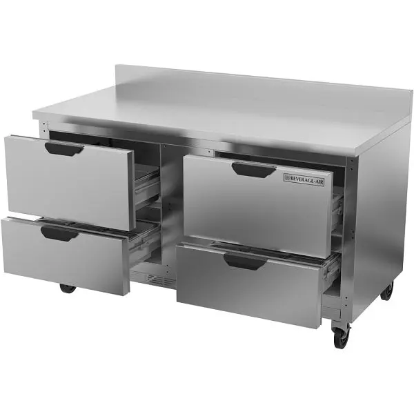 Beverage-Air High-Visibility Worktop Freezers Drawers, Exterior Dimensions: WxDxH: 60"W x 32"D x 39 5/8"H, ...